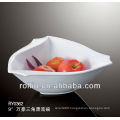 2014 new elegant design 9" 1000ml triangle porcelain bowl wholesale